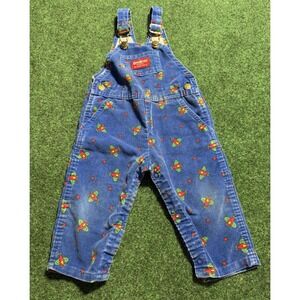 Vintage Oshkosh B'Gosh Corduroy Planes Stars Union‎ Made Bib Overalls 18mos READ